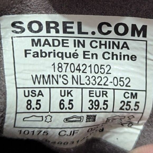 🥾 Sorel Evie Lace Waterproof Gray Suede Wedge Boots Women’s 8.5 - Picture 5 of 9